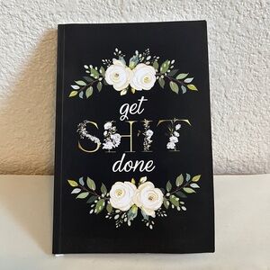Floral Motivational Notebook - Black